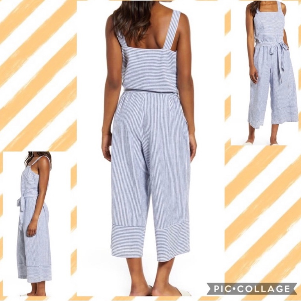 Striped Linen & Cotton Jumpsuit